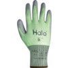 Cut Resistant Gloves, 13 Gauge Cut D, Size 8, Green & Grey, Nylon-PU Palm, EN388: 2016 thumbnail-1
