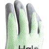 Cut Resistant Gloves, 13 Gauge Cut D, Size 8, Green & Grey, Nylon-PU Palm, EN388: 2016 thumbnail-4