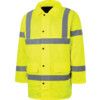 Hi-Vis Waterproof Jacket, Large, Yellow, Polyester, EN20471 thumbnail-0