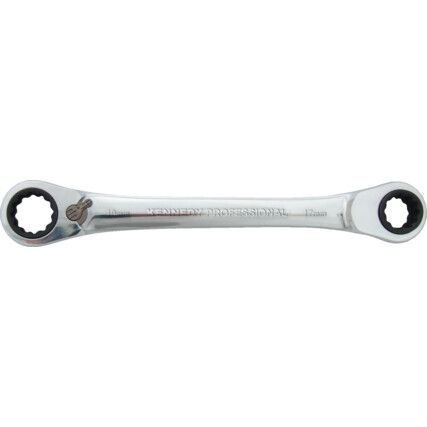Double End, Ring Spanner, 14 x 15mm/9 x 11mm, Metric