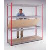 Standard Duty Shelving, 5 Shelves, 400kg Shelf Capacity, 1980mm x 900mm x 300mm, Red & Grey thumbnail-1