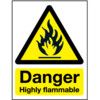 Highly Flammable Vinyl Danger Sign 148mm x 210mm thumbnail-0
