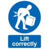 Lift Correctly Rigid PVC Sign 210mm x 297mm thumbnail-0