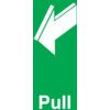 Fire Exit Pull Arrow Left Rigid PVC Sign 50mm x 150mm thumbnail-0