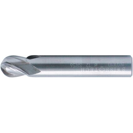56 Short, Short, Ball Nose End Mill, 4mm, 4 fl, Solid Carbide, Uncoated