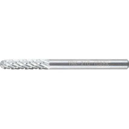 Carbide Burr, Uncoated, Cut 6 - Double Cut, 3mm, Ball Nosed Cylindrical