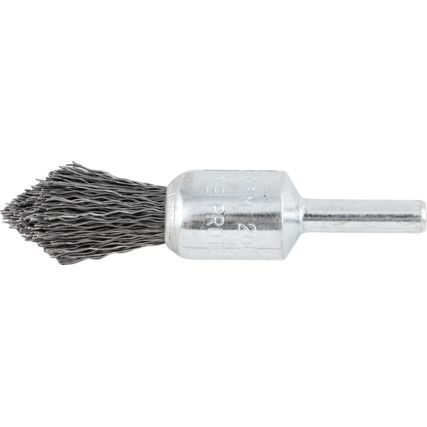 17mm Crimped Wire, Pointed End De-carbonising Brush - 30SWG