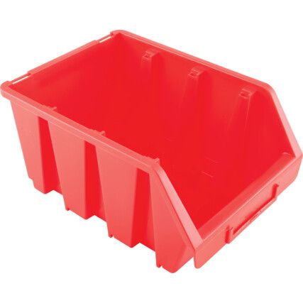 Storage Bins, Plastic, Red, 170x240x126mm