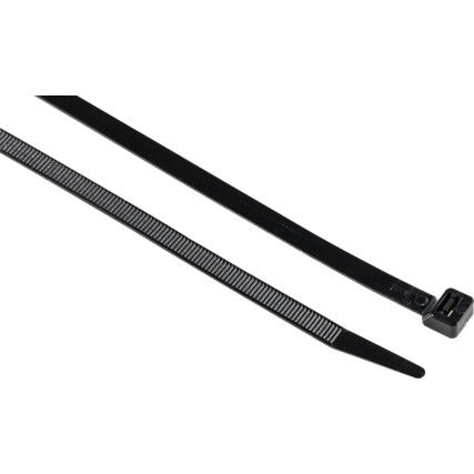 Cable Ties, Black, 7.6x200mm (Pk-100)