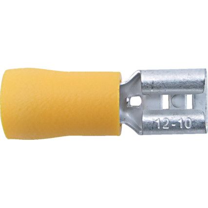 6.30mm WIDE YELLOW FEMALE PUSH-ON (100)