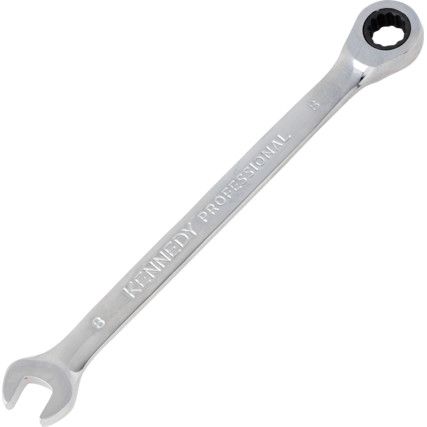 Single End, Ratcheting Combination Spanner, 8mm, Metric