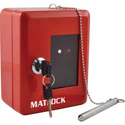 Emergency Key Cabinet, 1 Key Capacity, Red, Steel, 151 x 118 x 70mm