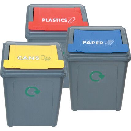 Pack of 3 Recycling Bins - 54 Litres
