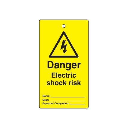Electric Shock Risk Lockout Danger Tags 75mm x 135mm
