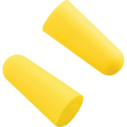 PU Earplugs, Yellow, 34db, Box of 200 Pairs, EN 352-2