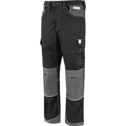 Mens Work Trousers, Black, 38" Waist, Regular Fit, 31" Leg
